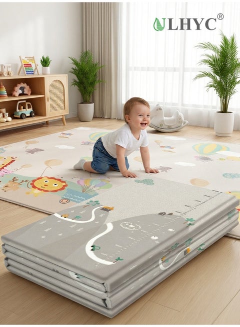 Water Proof Reversible Large Soft Folding Playmat and Extra Thick Kids Crawling Foam Floor for Babies, Kids